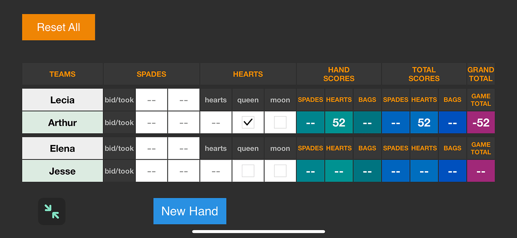 Scoresheet for a custom card game - Code Sharing - Codea Talk